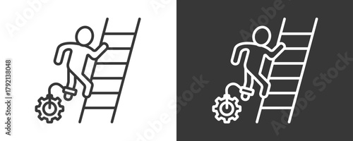 Perseverance Icon Set Vector Collection Isolated In Black And White
