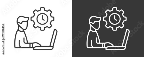 Time Management Icon Set Vector Collection Isolated In Black And White