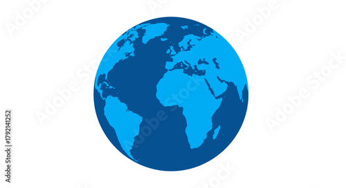 World Globe Illustration Displaying Continents on White Background