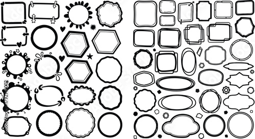 Doodle frames and shapes for creative text and design projects