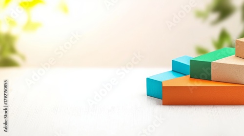 Abstract Gradient Composition with Colorful Blocks in Soft Natural Lighting
