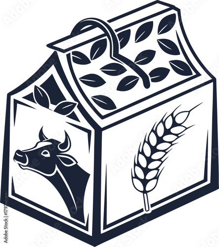 milk box vector illustration