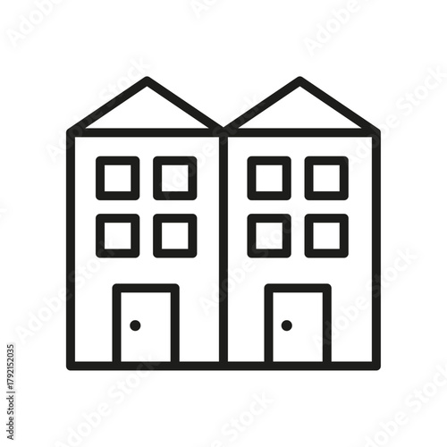 Multistore building black line icon. Building with several floors at different levels above the ground. apartment building icon, apartment building vector illustration simple illustration of apartment