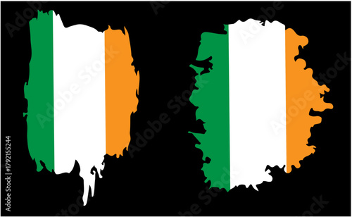 Collection of irish flag designs featuring vibrant colors and geometric elements