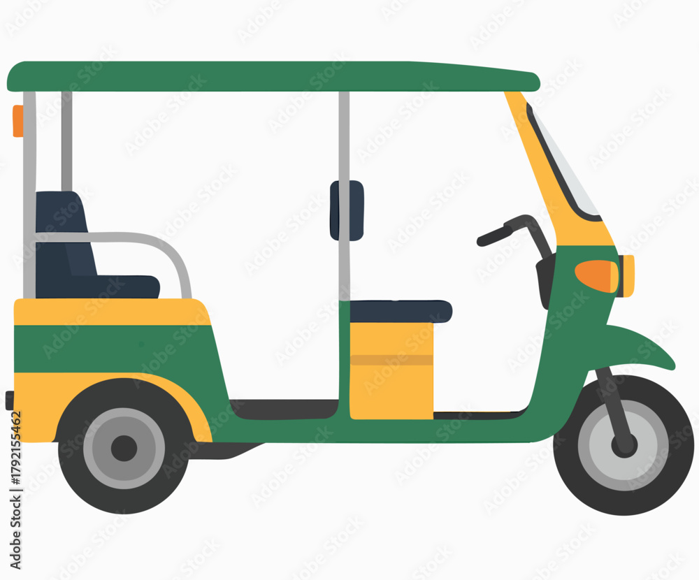 Fototapeta premium Vector Illustration Of A Colorful Tuk-Tuk Vehicle 