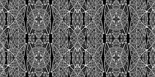 Monochrome Intricate Fine Line Seamless Pattern. wallpaper room. Black and White Hand Drawn lines art Texture. Fine Art Illustration Fabric Print. 

Intricate Tribal or Ethnic Vertical Border Pattern
