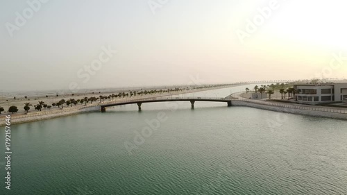 Wallpaper Mural Sunrise Over the Bridge in Al Khobar, Saudi Arabia Torontodigital.ca