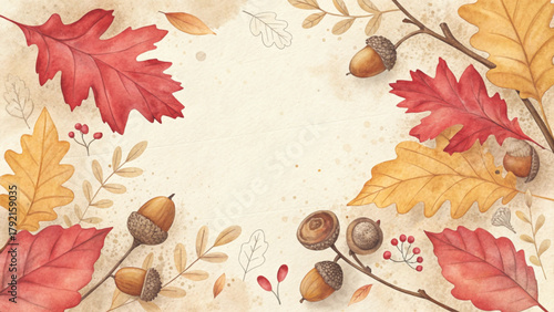 A winter watercolor frame with pinecones Vector background 
