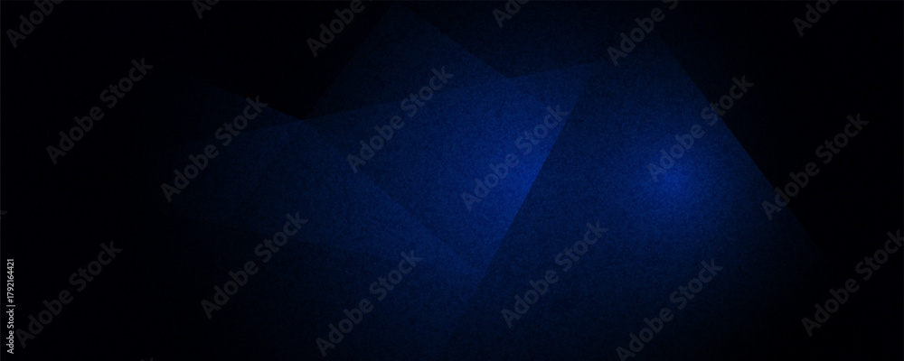 Obraz premium Black dark navy blue silver abstract pattern background. Geometric shape. Line triangle angle fold polygon diamond 3D. Color gradient ombre. Rough grain noise