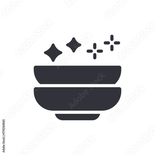 Shining Bowl Simple Symbol Clean Food Preparation