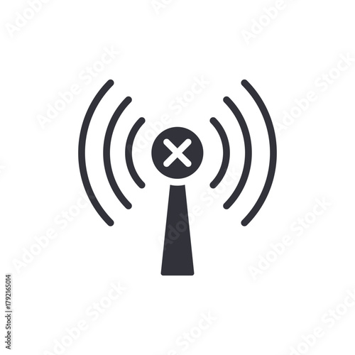 Disconnected Communication Tower Transmission Signal Icon