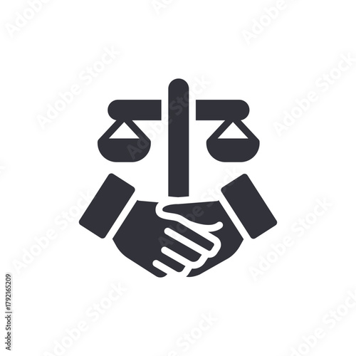 Balance Scale And Hands Icon Justice And Law Concept