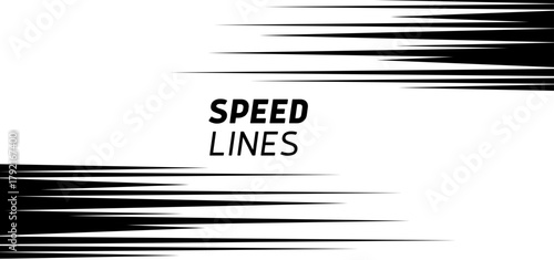 Speed Lines Motion Effect  Black and White Graphic Background