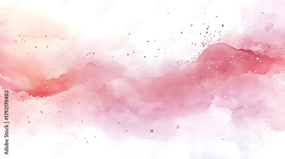 Fototapeta premium Soft pink watercolor design with delicate swirls and splashes creating a tranquil and beautiful background effect