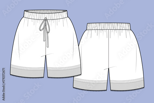 Ladies beach short mockup template vector illustration.