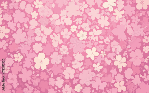 Patrón floral vectorial sin costuras en suaves tonos rosados, perfecto para fondos, textiles y diseños románticos de primavera.