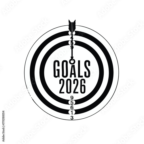 Target with goals for 2026, business concept