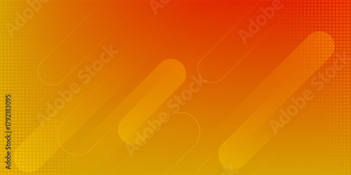 Abstract orange gradient background, with trendy geometric graphic design. Simple minimal square and dots halftone yellow and orange gradient pattern background