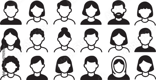 Diverse People Avatar Icon Set for Social Media and Profiles