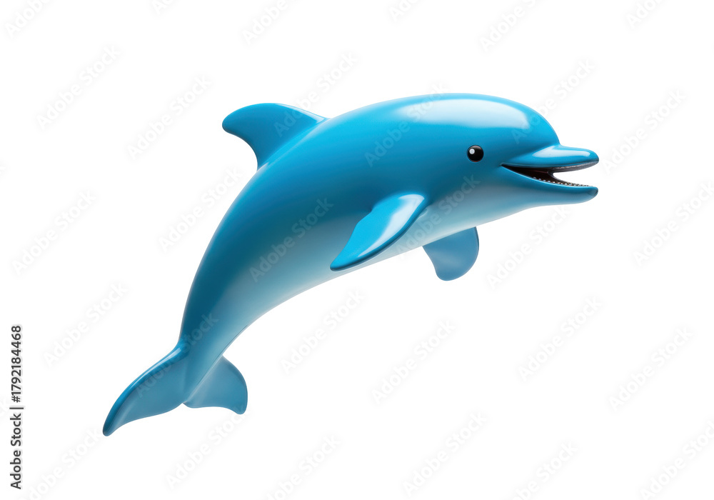 Fototapeta premium Isolated Blue dolphin swimming underwater, aquatic mammal, friendly sea creature, ocean
