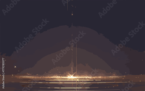 Rayo de luz dorada brillante emerge de la oscuridad, simbolizando esperanza y descubrimiento.