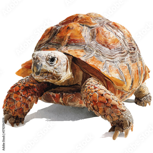 Tortoise watercolor drawing vector, premium quality illustration on a clean white background.