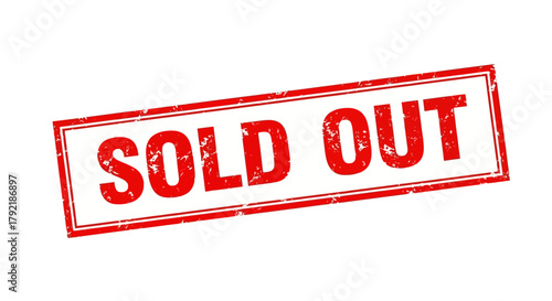 Grunge style red sold out stamp vector. An isolated graphic design element for e-commerce and retail stock status