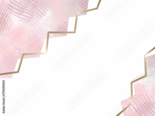 ピンクとゴールドの抽象的なフレーム