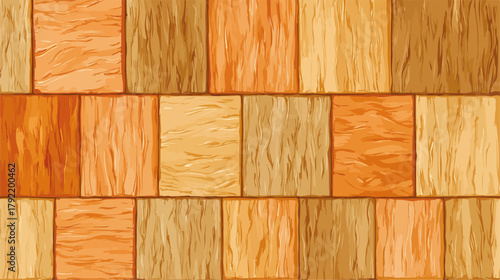 Fondo de textura de madera de tablones rectangulares de colores cálidos, diseño abstracto de patrón de madera.