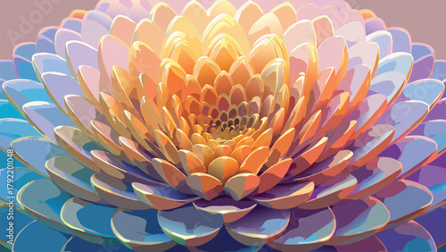 Abstract layered petals forming a soft gradient vector illustration ai generated