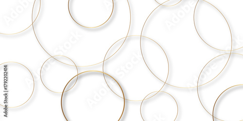 Abstract background golden circle stock line background. abstract artistic of geometric background Gold circles abstract seamless vector pattern. Minimal style white website banner, decoration Vector.