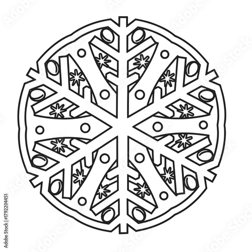 Snowflake mandala coloring page for kids  
