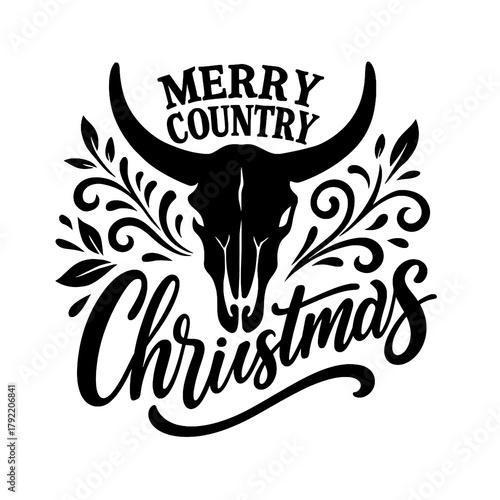 Country Christmas Bull Skull Vector

 

 
