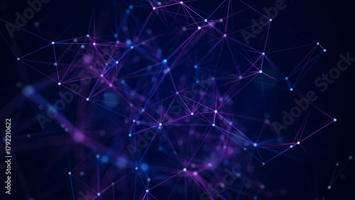 Triangular space forms. Information flows. Technological basis of neural networks. 3D rendering.