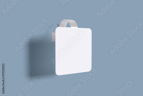 wobbler for mockup with blue background