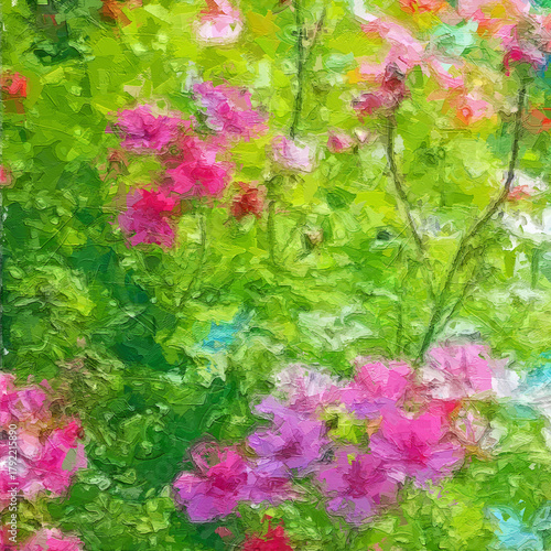 Fotografie Various oil paintings, flowers, chrysanthemums, roses, peonies, butterflies, vil