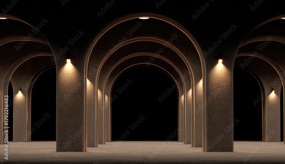 Fototapeta premium An enormous parking garage with ample lighting, featuring a spacious and unoccupied interior that is completely free from people and cars