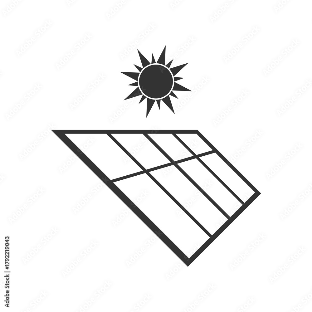 Naklejka premium House with solar panel icon isolated on transparent background