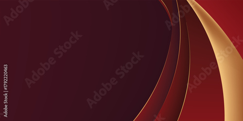 RED wave  burgundy gold background vector design in eps 10