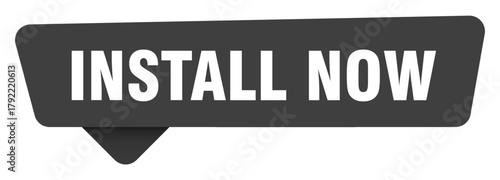 install now black sign isolated on transpatent background. install now sticker