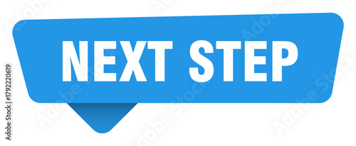 next step sticker. next step blue sign isolated on transpatent background