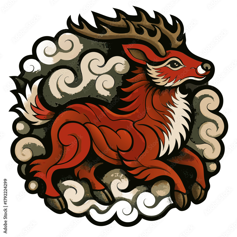 Obraz premium la renna di Babbo Natale 04