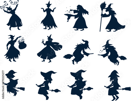Witch Silhouettes Collection for Halloween
