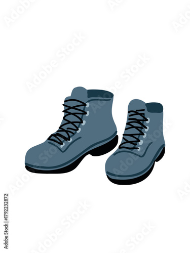 Vector illustration casual blue winter boots