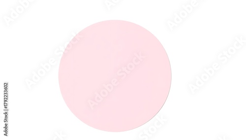 Blank Pink Round Adhesive Paper Sticker Label White Background