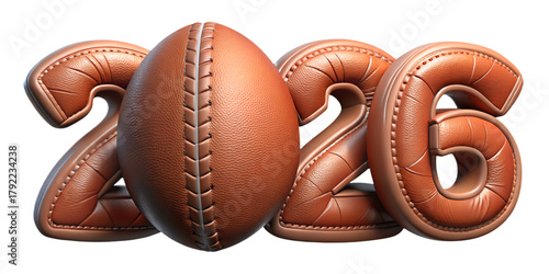 2026 Leather Textured Football Numbers with Stitched Effect for Sports Branding