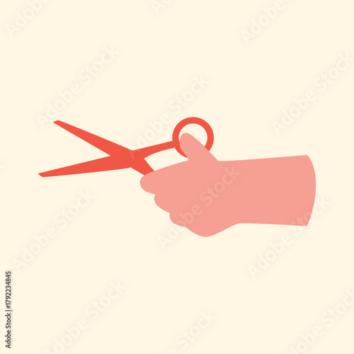 Illustration of an Pet Grooming holding scissor