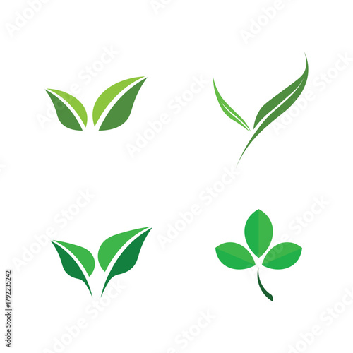 Fresh green leaf vector logo design symbolizing natural growth and eco harmony