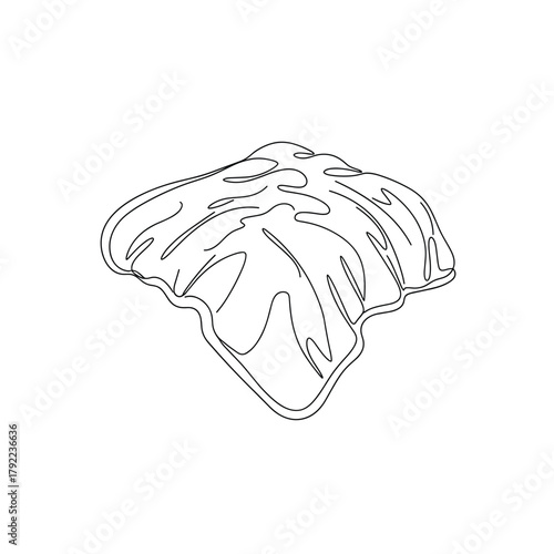 Detailed black and white sketch of a crumpled fabric or cloth with visible folds and texture