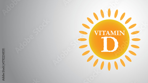 Vitamin D Sun Icon. Sun Icon Representing Vitamin D Source and Sunshine Nutrient with Health Benefits